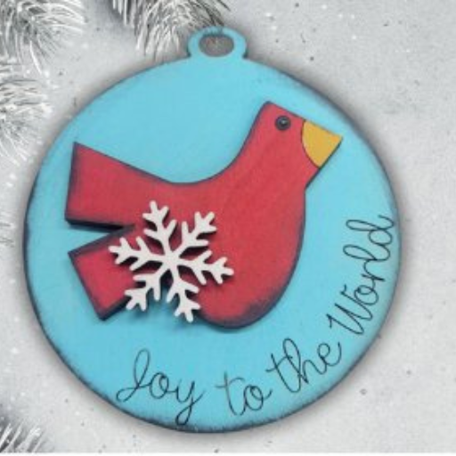 Cardinal 'Joy to the World' Tag Ornament DIY Kit
