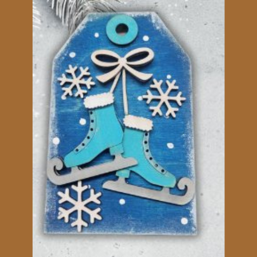 Ice Skates Tag Ornament DIY Kit